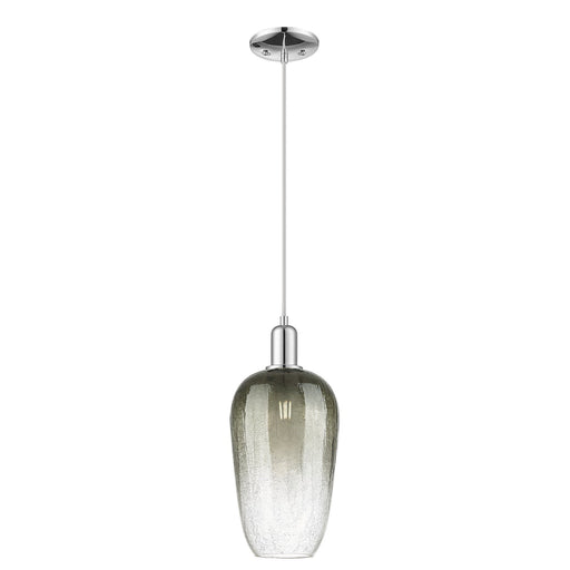 Innovations Brookhaven Flute 7in 1-Light Mini Pendant | Industrial Polished Chrome and Slate Glass | Kitchen Island & Dining | Model 716-1P-PC-G484-7SL