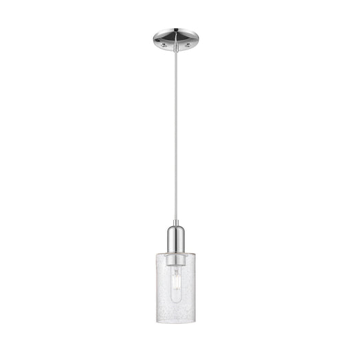 Innovations Clymer 4in 1-Light Mini Pendant | Industrial Polished Chrome Steel and Seedy Glass | Kitchen Island & Dining Room | Model 716-1P-PC-G804