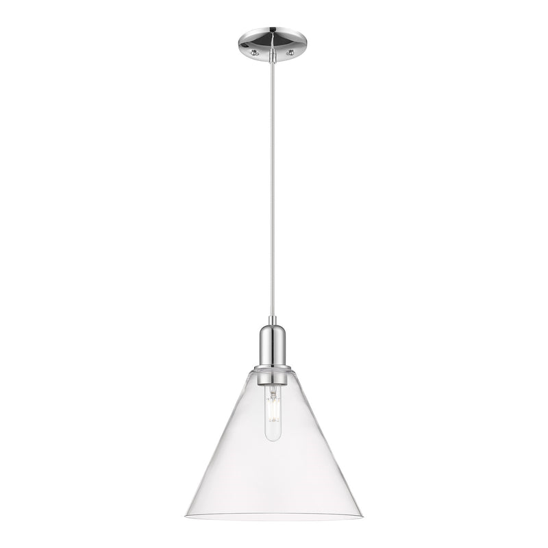 Innovations Berkshire Glass 12in 1-Light Mini Pendant | Polished Chrome Steel and Clear Glass | Kitchen Island & Dining Room | Model 716-1P-PC-GBC-122