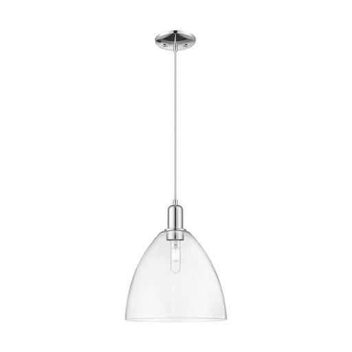 Innovations Bristol 12in 1-Light Mini Pendant | Industrial Polished Chrome and Clear Glass | Kitchen Island & Dining Room | 12 x | Model 716-1P-PC-GBD-122