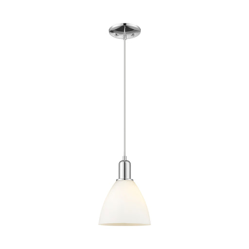 Innovations Bristol 7.5in 1-Light Mini Pendant | Industrial Polished Chrome Steel and Matte White Glass | Kitchen Island & | Model 716-1P-PC-GBD-751