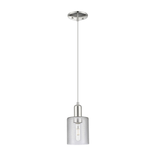 Innovations Cobbleskill 5in 1-Light Mini Pendant | Industrial Polished Nickel Steel and Clear Glass | Kitchen Island & Dining Room | Model 716-1P-PN-G112