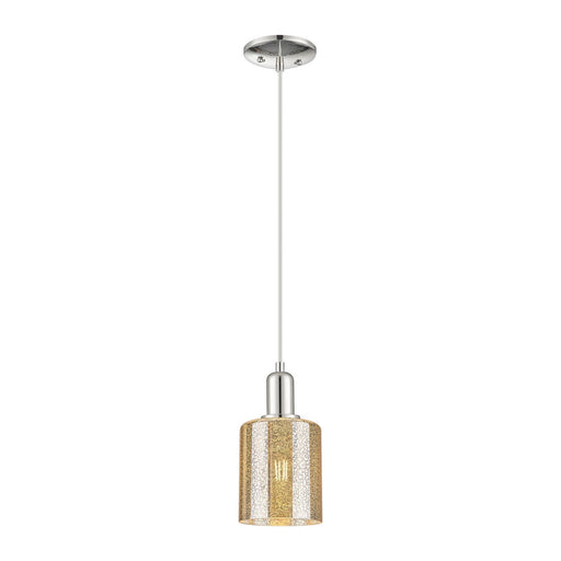 Innovations Cobbleskill 5in 1-Light Mini Pendant | Industrial Polished Nickel Steel and Mercury Glass | Kitchen Island & Breakfast | Model 716-1P-PN-G116