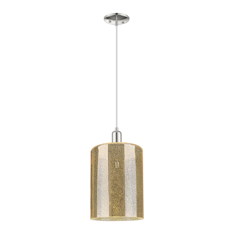 Innovations Cobbleskill 9in 1-Light Mini Pendant | Industrial Polished Nickel and Mercury Glass | Kitchen Island & Dining Room | Model 716-1P-PN-G116-L