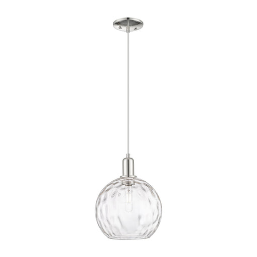 Innovations Athens Water Glass 10in 1-Light Mini Pendant | Industrial Polished Nickel and Clear Glass | Kitchen Island & Dining | Model 716-1P-PN-G1215-10