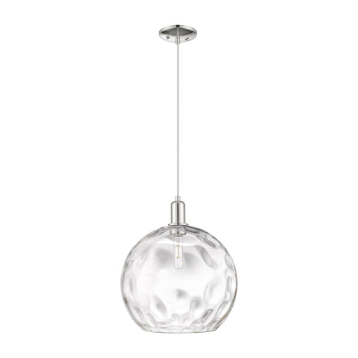 Innovations Athens Water Glass 13in 1-Light Mini Pendant | Industrial Polished Nickel and Clear Glass | Kitchen Island & Dining | Model 716-1P-PN-G1215-14
