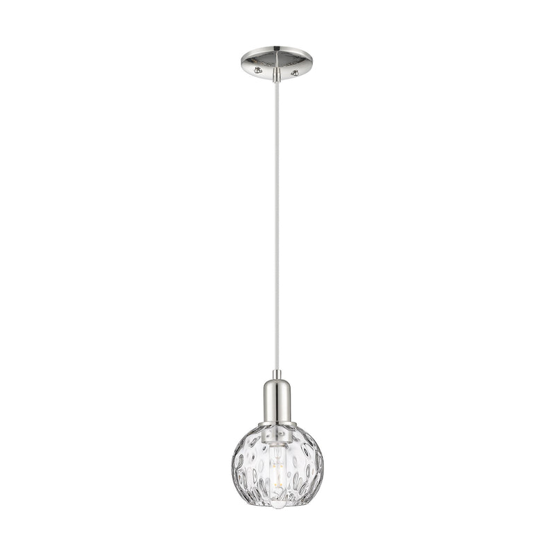 Innovations Athens Water Glass 6in 1-Light Mini Pendant | Industrial Polished Nickel and Clear Water Glass | Kitchen Island & | Model 716-1P-PN-G1215-6