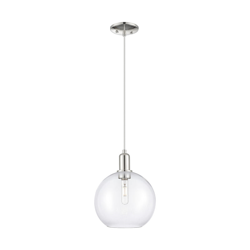 Innovations Athens 10in 1-Light Mini Pendant | Industrial Polished Nickel and Clear Glass | Kitchen Island & Dining Room | Damp | Model 716-1P-PN-G122-10
