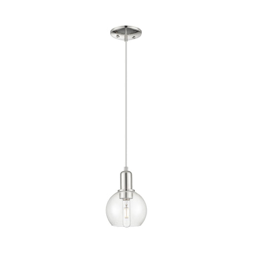 Innovations Athens 6in 1-Light Mini Pendant | Industrial Polished Nickel and Clear Glass | Kitchen Island & Dining Room | 5.88 x | Model 716-1P-PN-G122-6