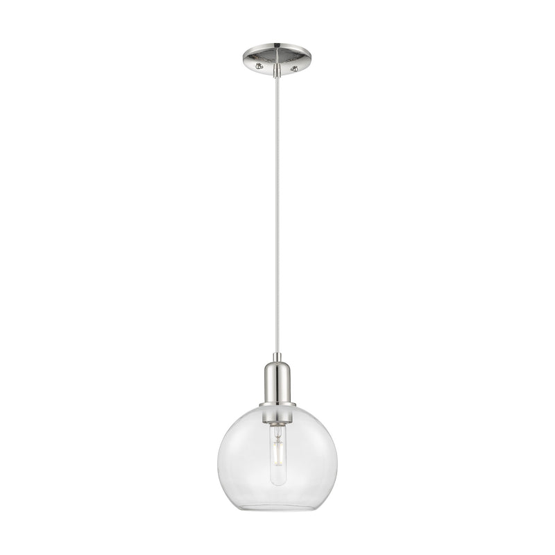 Innovations Athens 8in 1-Light Mini Pendant | Industrial Polished Nickel and Clear Glass | Kitchen Island & Dining Room | 8 x 8 x | Model 716-1P-PN-G122-8