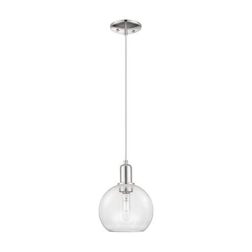 Innovations Athens 8in 1-Light Mini Pendant | Industrial Polished Nickel and Clear Glass | Kitchen Island & Dining Room | 8 x 8 x | Model 716-1P-PN-G122-8