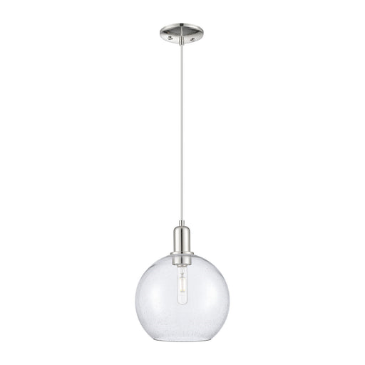 Innovations Athens 10in 1-Light Mini Pendant | Industrial Modern Polished Nickel and Seedy Glass | Kitchen Island & Dining Room | Model 716-1P-PN-G124-10