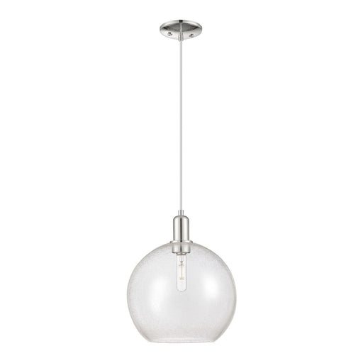 Innovations Athens 12in 1-Light Mini Pendant | Industrial Polished Nickel Steel and Seedy Glass | Kitchen Island & Dining Room | Model 716-1P-PN-G124-12