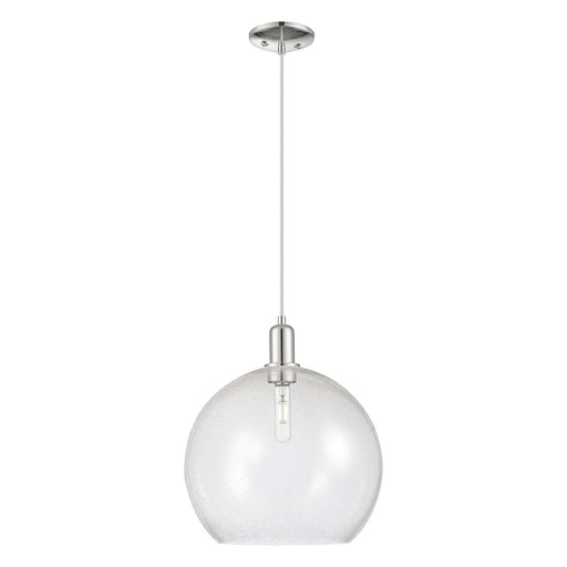 Innovations Athens 14in 1-Light Mini Pendant | Industrial Polished Nickel Steel and Seedy Glass | Kitchen Island & Dining Room | Model 716-1P-PN-G124-14