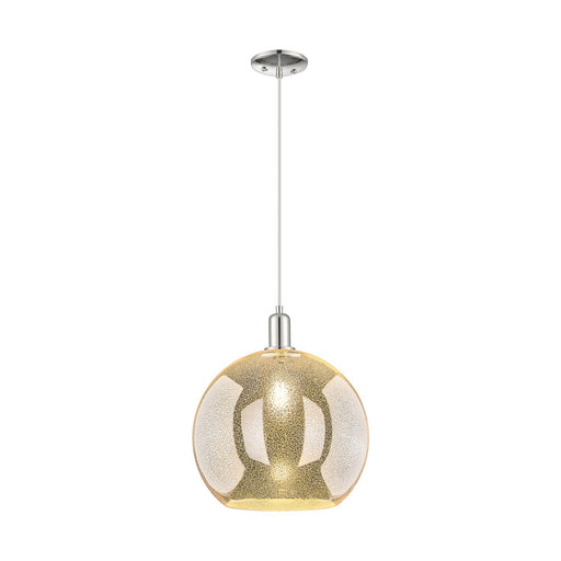 Innovations Athens 14in 1-Light Mini Pendant | Industrial Polished Nickel and Mercury Glass | Kitchen Island & Dining Room | Model 716-1P-PN-G128-14