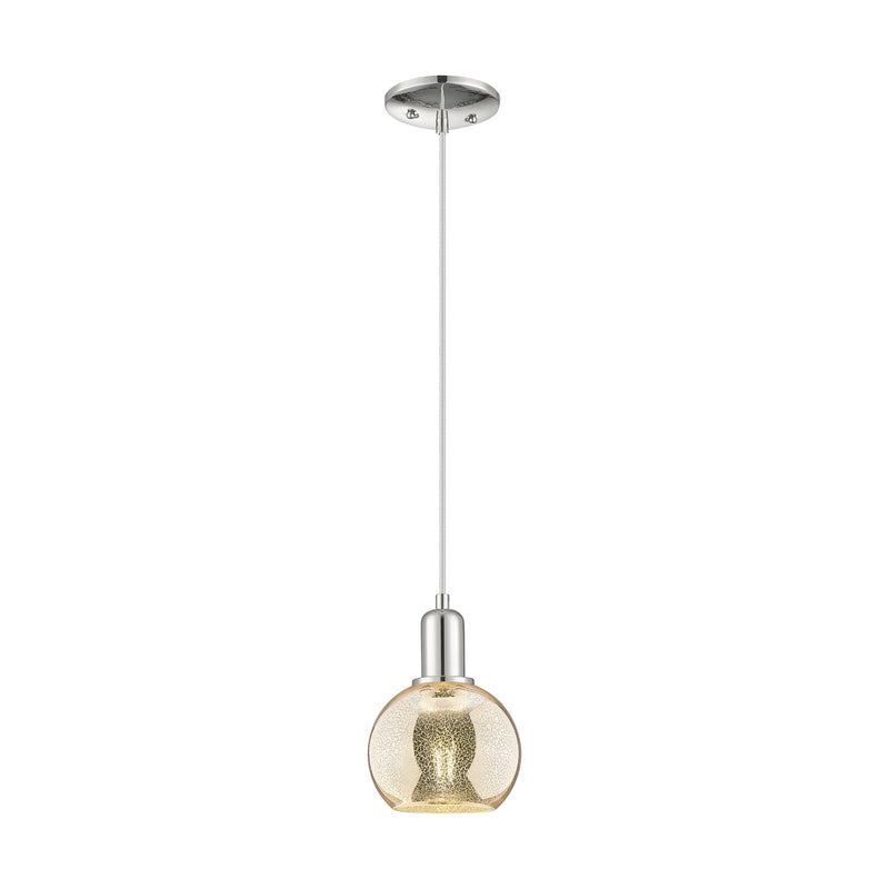 Innovations Athens 6in 1-Light Mini Pendant | Industrial Polished Nickel and Mercury Glass | Kitchen Island & Dining Room | 5.88 | Model 716-1P-PN-G128-6