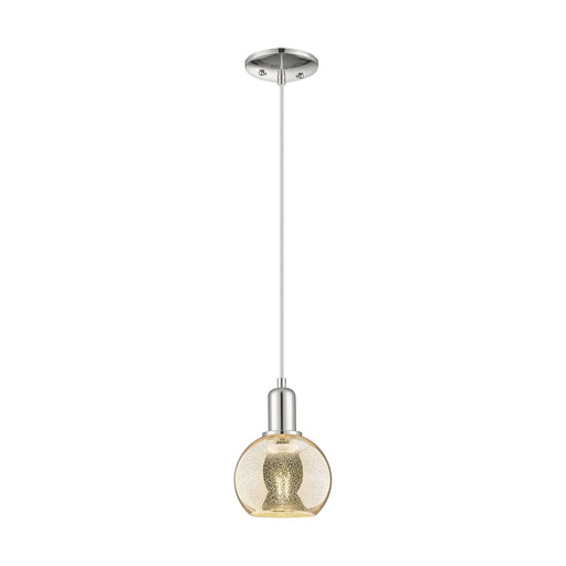 Innovations Athens 6in 1-Light Mini Pendant | Industrial Polished Nickel and Mercury Glass | Kitchen Island & Dining Room | 5.88 | Model 716-1P-PN-G128-6
