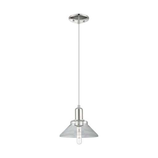 Innovations Orwell 8in 1-Light Mini Pendant | Industrial Polished Nickel and Clear Glass | Kitchen Island | 8.38 x 8.38 x 7.82 in | Model 716-1P-PN-G132