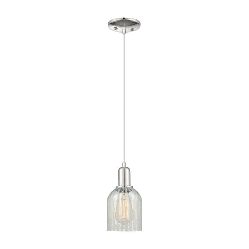 Innovations Caledonia 5in 1-Light Mini Pendant | Industrial Polished Nickel and Mouchette Glass | Kitchen Island & Dining Room | 5 | Model 716-1P-PN-G2511