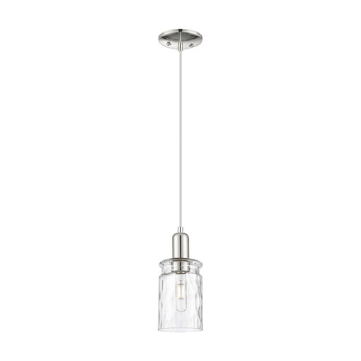 Innovations Candor 5in 1-Light Mini Pendant | Industrial Polished Nickel and Clear Waterglass Glass | Kitchen Island & Dining Room | Model 716-1P-PN-G352