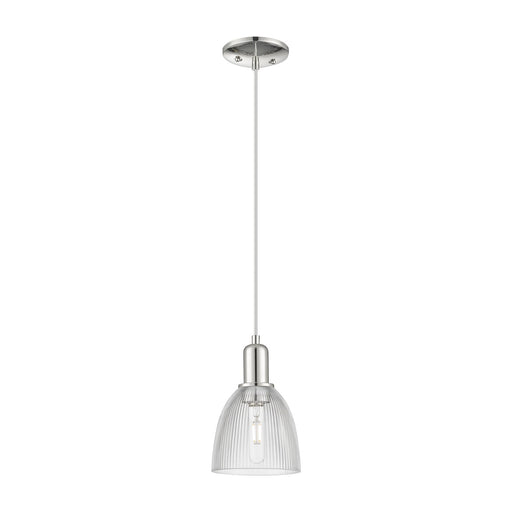 Innovations Castile 6in 1-Light Mini Pendant | Industrial Polished Nickel Steel and Clear Glass | Kitchen Island & Dining Room | 6 | Model 716-1P-PN-G382
