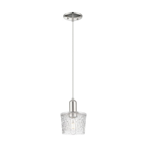 Innovations Niagara 7in 1-Light Mini Pendant | Industrial Modern Polished Nickel and Clear Textured Glass | Kitchen Island & Dining | Model 716-1P-PN-G402