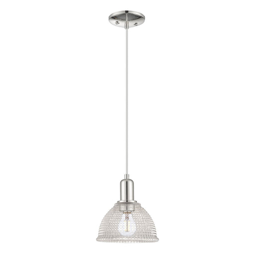 Innovations Arietta 8in 1-Light Mini Pendant | Industrial Polished Nickel Steel and Clear Glass | Kitchen Island & Dining Room | 8 | Model 716-1P-PN-G422