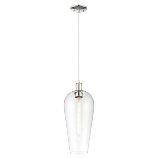 Innovations Chelsea 8" Cord Mini Pendant, PN/Clear - 716-1P-PN-G456-8CL