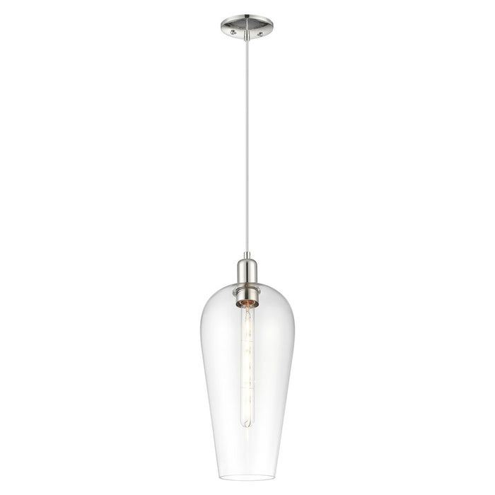 Innovations Chelsea 8" Cord Mini Pendant, PN/Clear - 716-1P-PN-G456-8CL