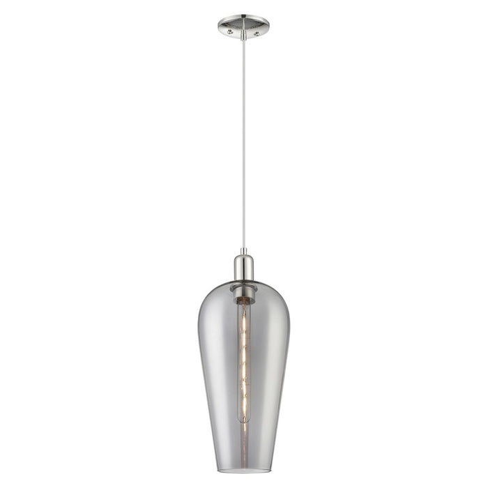 Innovations Chelsea 8" Cord Mini Pendant, PN/Smoke - 716-1P-PN-G456-8SM