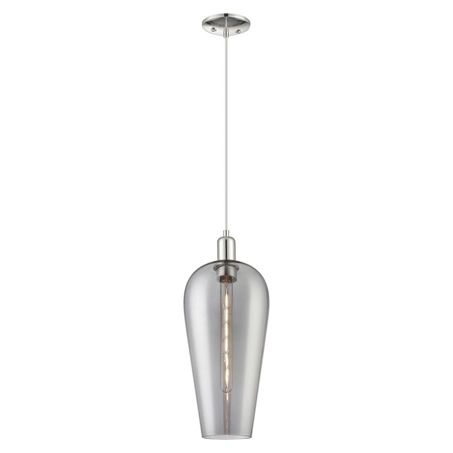 Innovations Chelsea 8" Cord Mini Pendant, PN/Smoke - 716-1P-PN-G456-8SM
