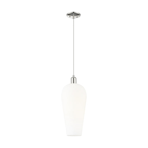 Innovations Chelsea 8in 1-Light Mini Pendant | Industrial Polished Nickel and White Glass | Kitchen Island & Dining Room | 8 x | Model 716-1P-PN-G456-8WH