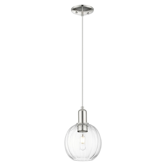 Innovations Preston 7" Globe Cord Mini Pendant, PN/Clear - 716-1P-PN-G458-7CL
