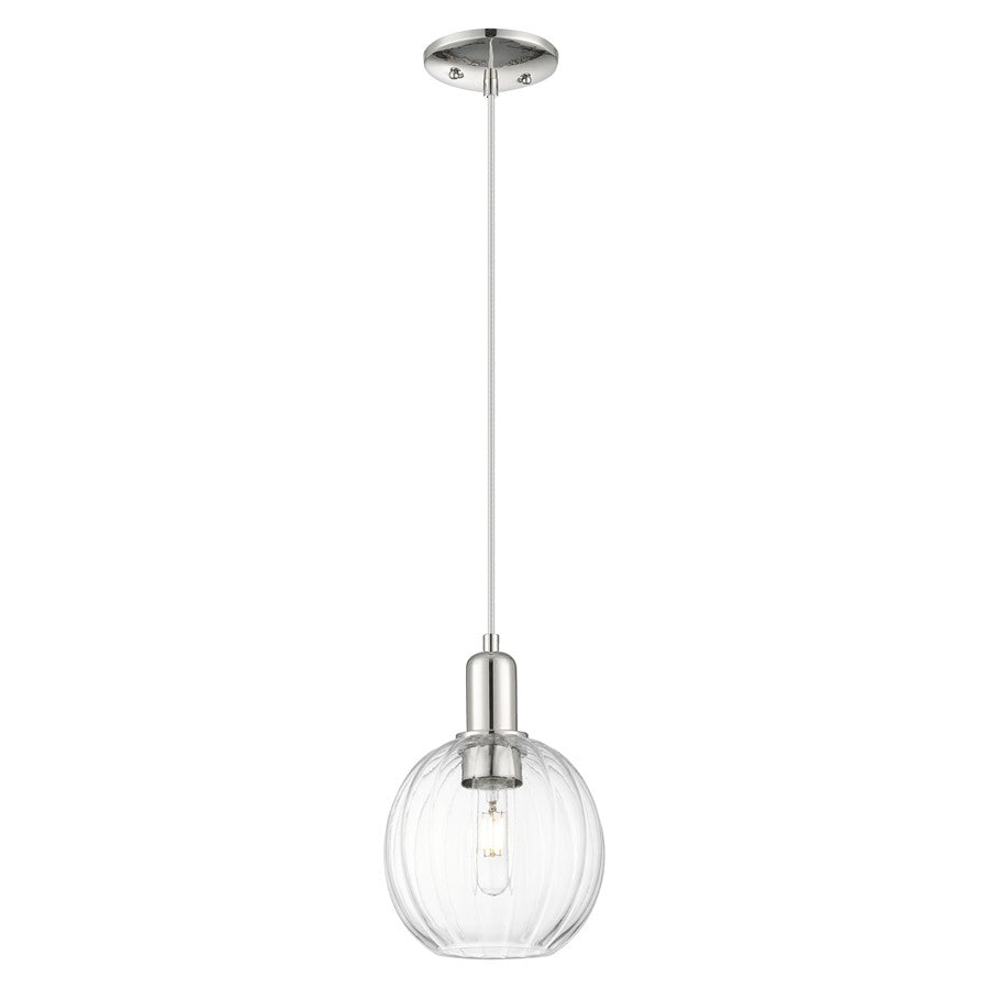 Innovations Preston 7" Globe Cord Mini Pendant, PN/Clear - 716-1P-PN-G458-7CL