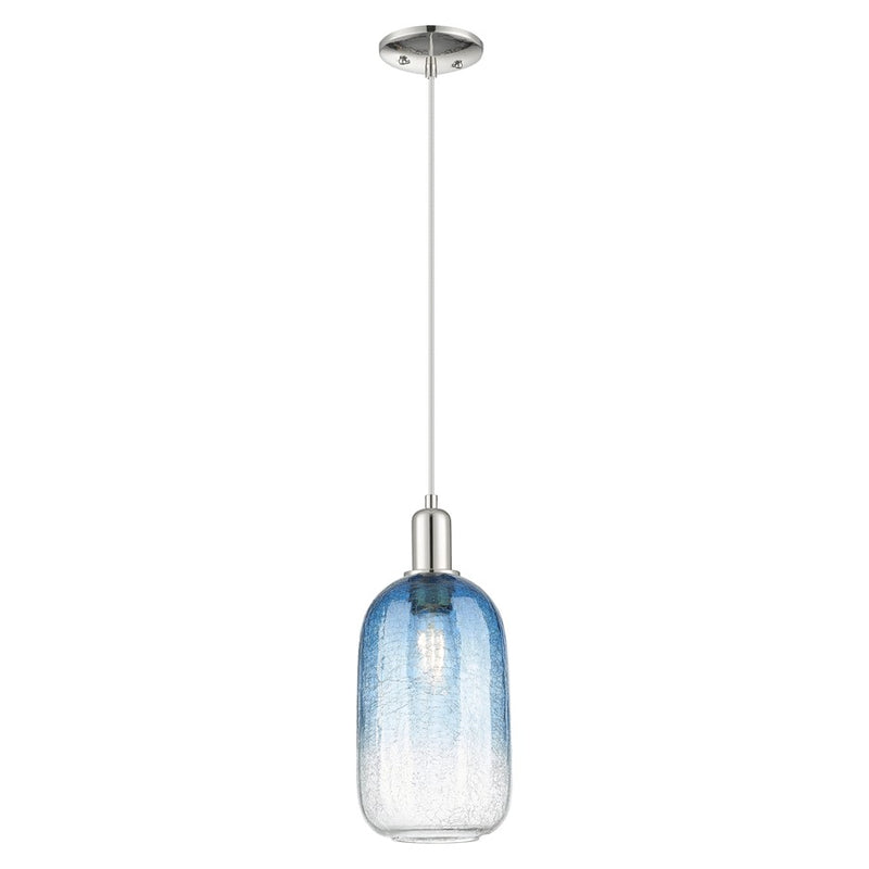 Innovations Brookhaven Cloche 7" Cord Mini Pendant, PN/Blue - 716-1P-PN-G482-7SB