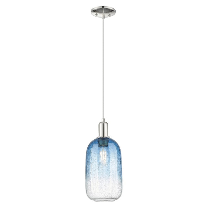 Innovations Brookhaven Cloche 7" Cord Mini Pendant, PN/Blue - 716-1P-PN-G482-7SB