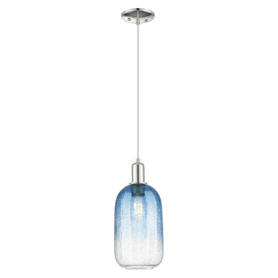 Innovations Brookhaven Cloche 7" Cord Mini Pendant, PN/Blue - 716-1P-PN-G482-7SB
