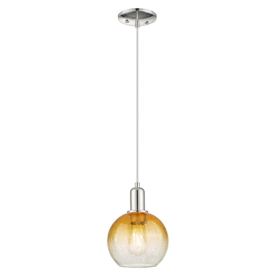 Innovations Brookhaven Globe 8" Cord Mini Pendant, PN/Amber - 716-1P-PN-G483-8AM