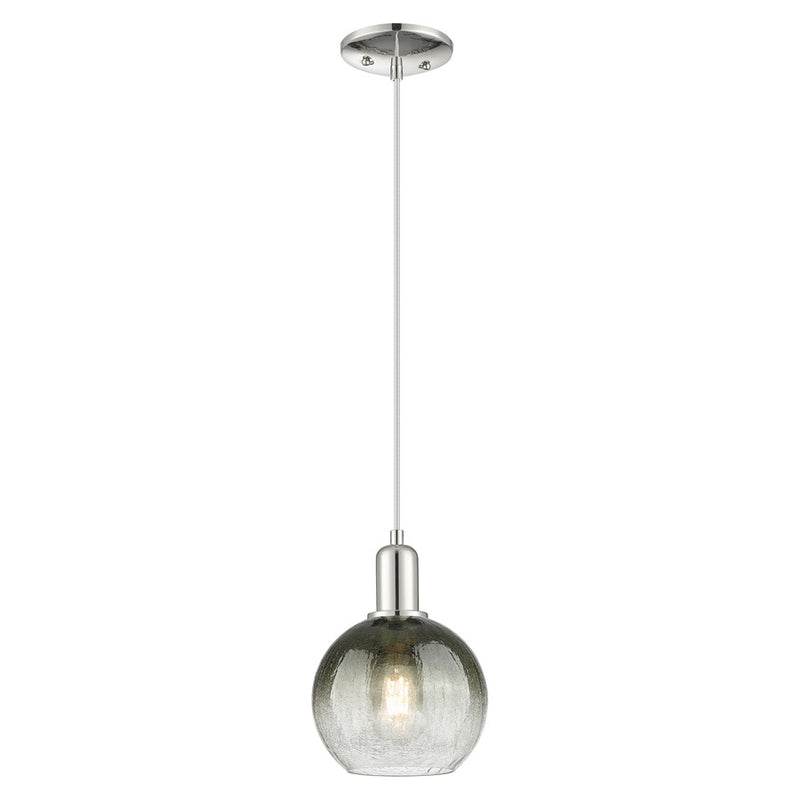 Innovations Brookhaven Globe 8" Cord Mini Pendant, PN/Slate - 716-1P-PN-G483-8SL