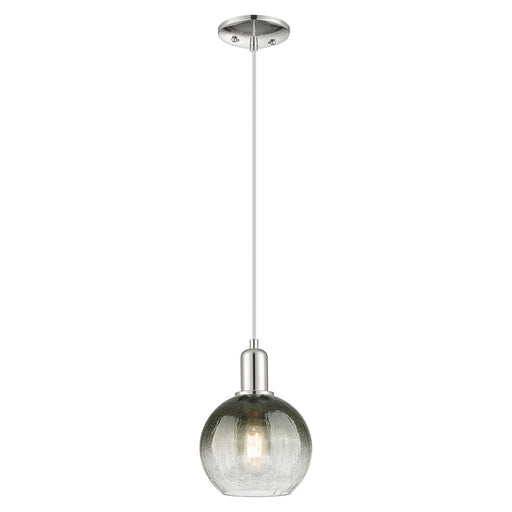 Innovations Brookhaven Globe 8" Cord Mini Pendant, PN/Slate - 716-1P-PN-G483-8SL