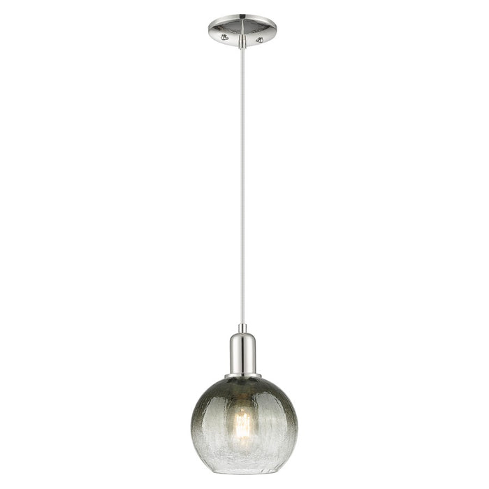 Innovations Brookhaven Globe 8" Cord Mini Pendant, PN/Slate - 716-1P-PN-G483-8SL