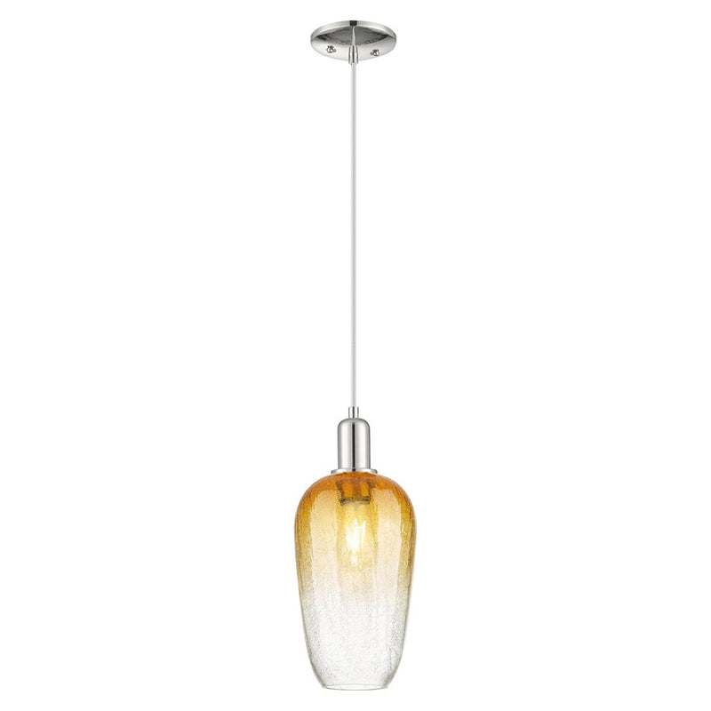 Innovations Brookhaven Flute 7" Cord Mini Pendant, PN/Amber - 716-1P-PN-G484-7AM