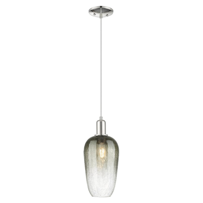 Innovations Brookhaven Flute 7" Cord Mini Pendant, PN/Slate - 716-1P-PN-G484-7SL
