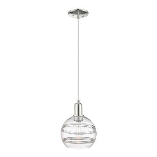 Innovations Rochester 8in 1-Light Mini Pendant | Industrial Polished Nickel and Clear Glass | Kitchen Island & Dining Room | 8 | Model 716-1P-PN-G556-8CL
