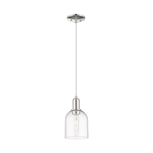 Innovations Bella 6in 1-Light Mini Pendant | Industrial Polished Nickel Steel and Clear Bell Glass | Kitchen Island & Dining | Model 716-1P-PN-G558-6CL