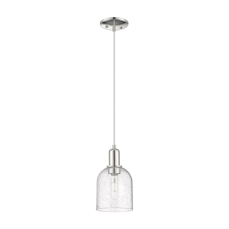 Innovations Bella 6in 1-Light Mini Pendant | Industrial Polished Nickel Steel and Seedy Bell Glass | Kitchen Island & Dining | Model 716-1P-PN-G558-6SDY