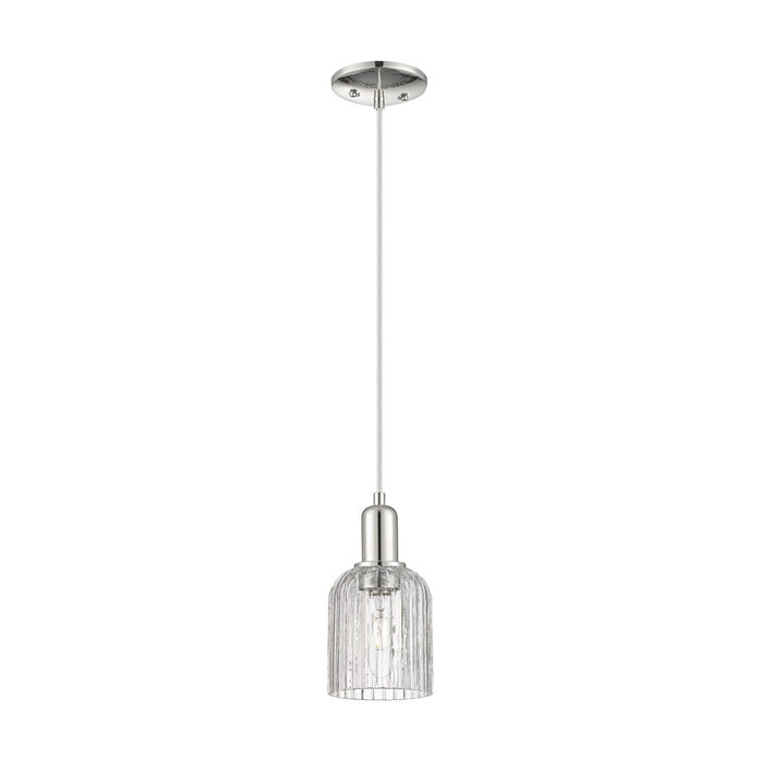 Innovations Bridal Veil 1Lt 5" Cord Mini Pendant, PN/Clear - 716-1P-PN-G559-5CL