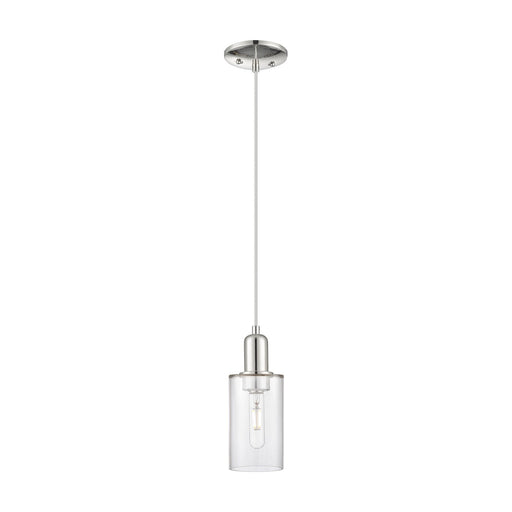 Innovations Clymer 4in 1-Light Mini Pendant | Industrial Polished Nickel Steel and Clear Glass | Kitchen Island & Breakfast Nook | Model 716-1P-PN-G802