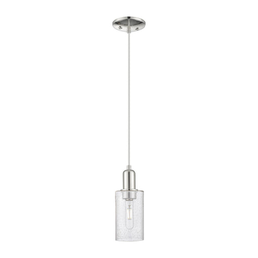 Innovations Clymer 4in 1-Light Mini Pendant | Industrial Polished Nickel Steel and Seedy Glass | Kitchen Island & Breakfast Bar | Model 716-1P-PN-G804