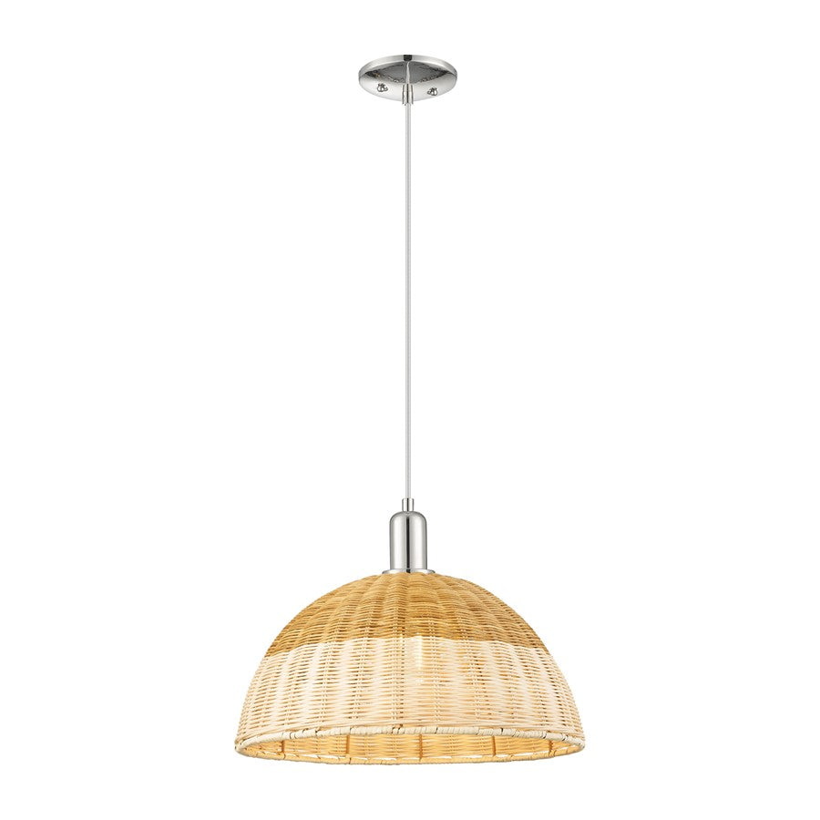 Innovations NB Dome 1Lt Cord Mini Pendant/16" PN/NF - 716-1P-PN-NBD2-16-NAT